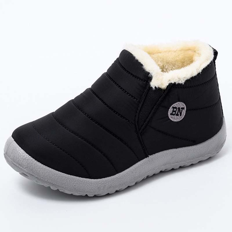 Snow Women Boots Fashion Unisex Shoes Slip On Platform Shoes For Women Ankle Boots Waterproof Plush Winter Shoes 42 black