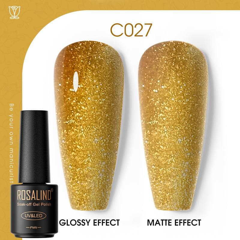 ROSALIND Nail Gel Polish Semi Permanent Varnish Hybrid UV Gel Polish Soak Off Nail Art Gel Top Base Coat Matt Top For Manicure Nail Art RA-C027