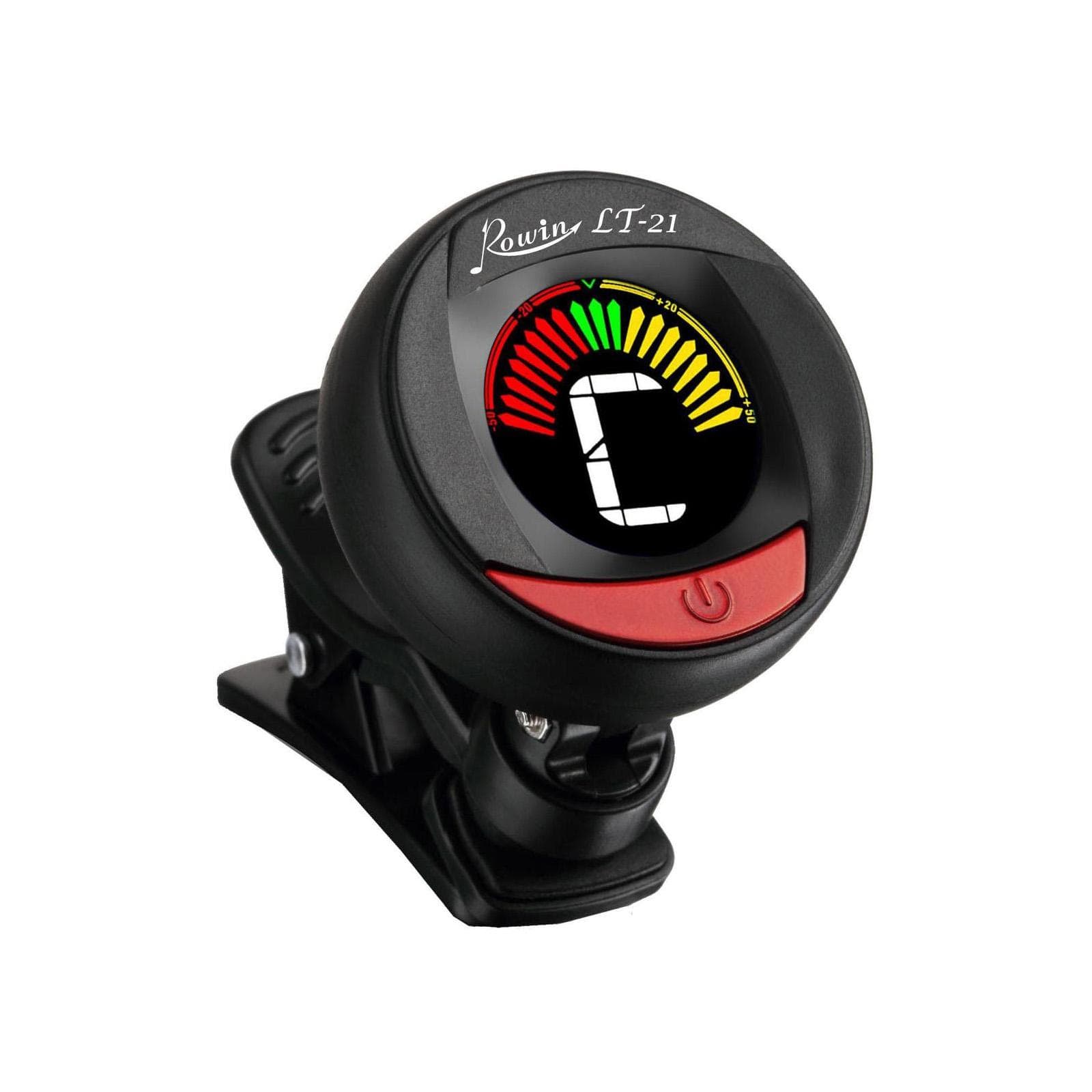 Rowin LT-21 Mini Clip Digital Tuner Dual Color Backlight LCD Clip On Tuner for Guitar Bass Violin black