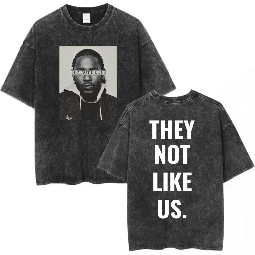 Rapper Kendrick Lamar Mustard Vintage Washed T Shirts Short Sleeve T Shirt Men's Casual Cotton Oversized T-shirt M