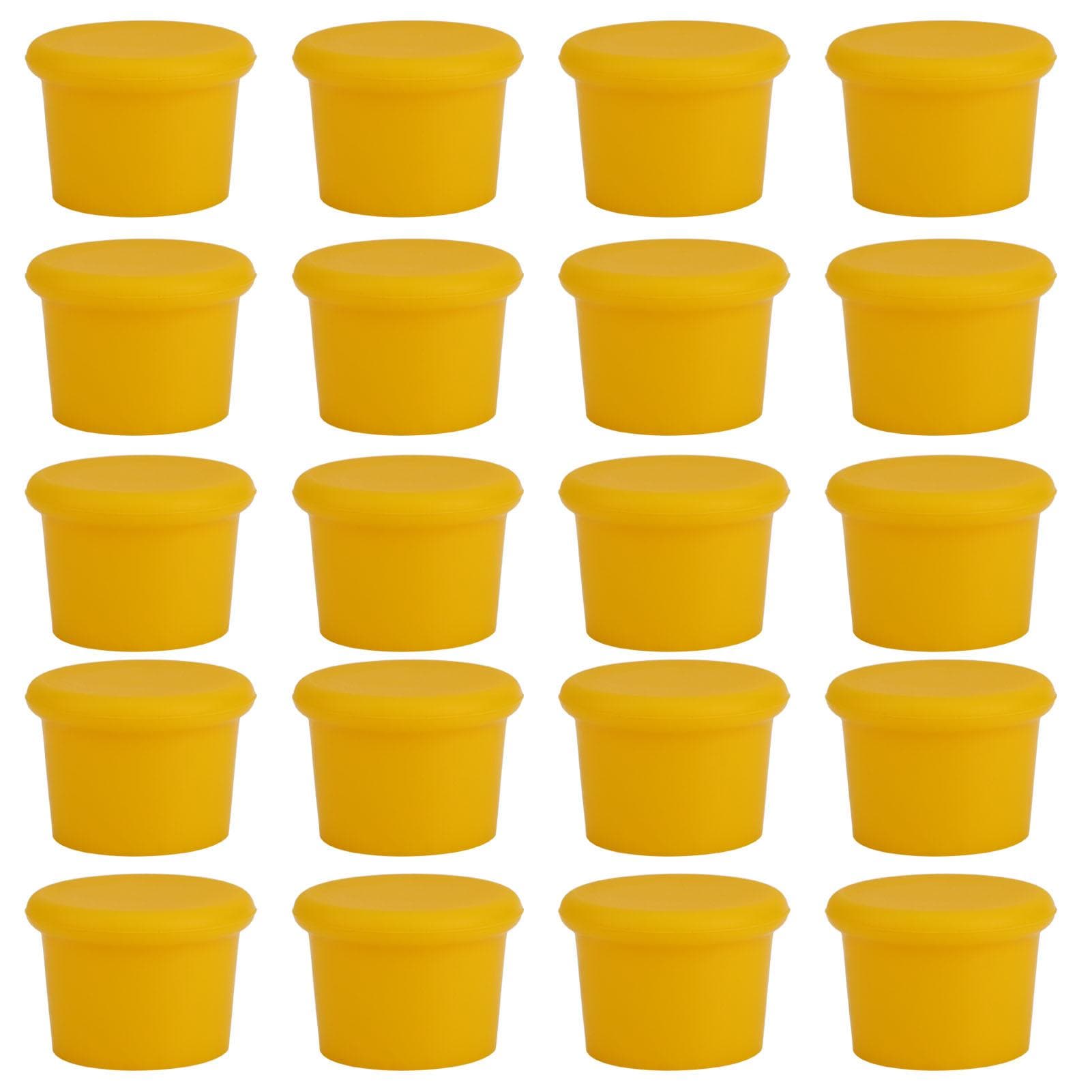 20Pcs Wine Stopper Bottle Cap Food Grade Silicone Lid Cover for Beer Beverage CruetCoffee yellow