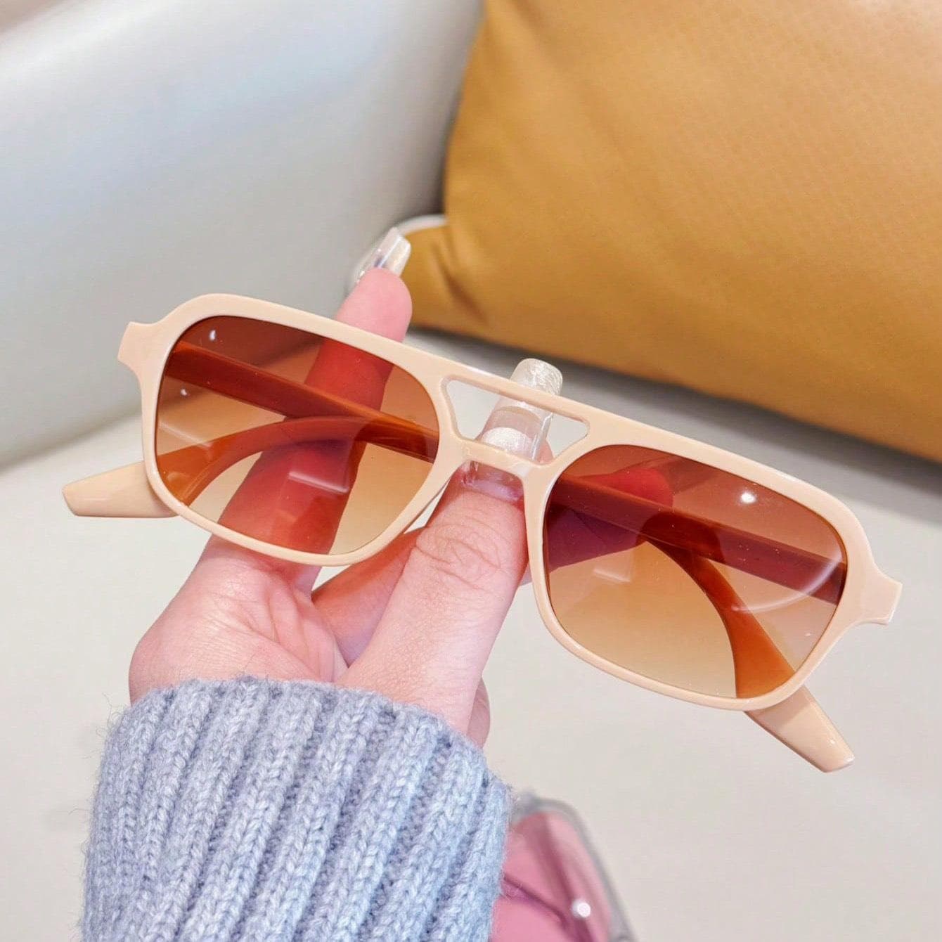 New Vintage Square Sunglasses Men Women UV400 Protection Rectangle Sun Glasses Unisex Retro Eyewear Fashion Polygon Shades 1PC