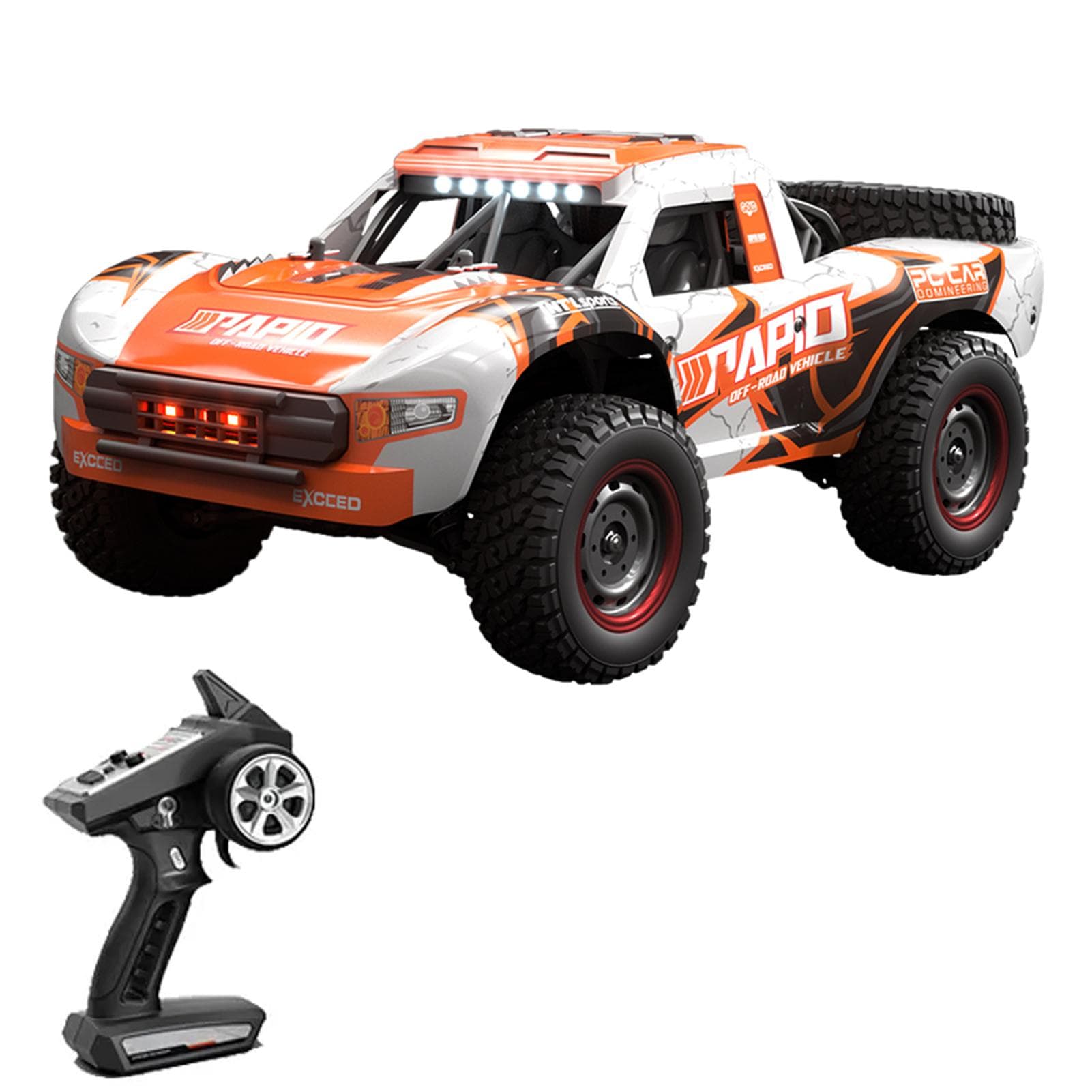 Remote Control Car 4WD Off-road Car Brushless Truck 2.4GHz Full Proportional High Speed 70km/h 1 battery orange