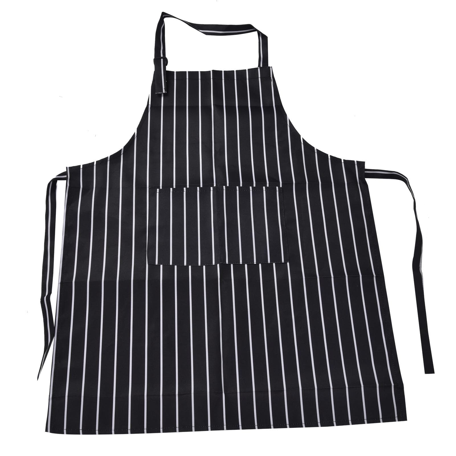Bib Apron Waterproof Adjustable Kitchen Cooking Aprons with Dual Pockets for Kitchens Restaurants black/white