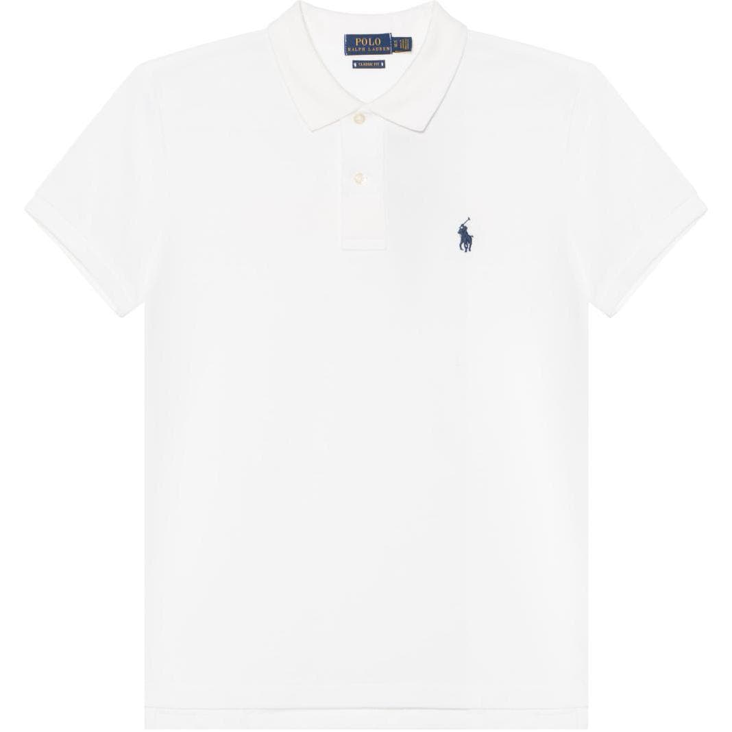 Polo Ralph Lauren SS23 Solid Color Logo Embroidered Short Sleeve Polo Shirt Women tops White 211747409-004 M