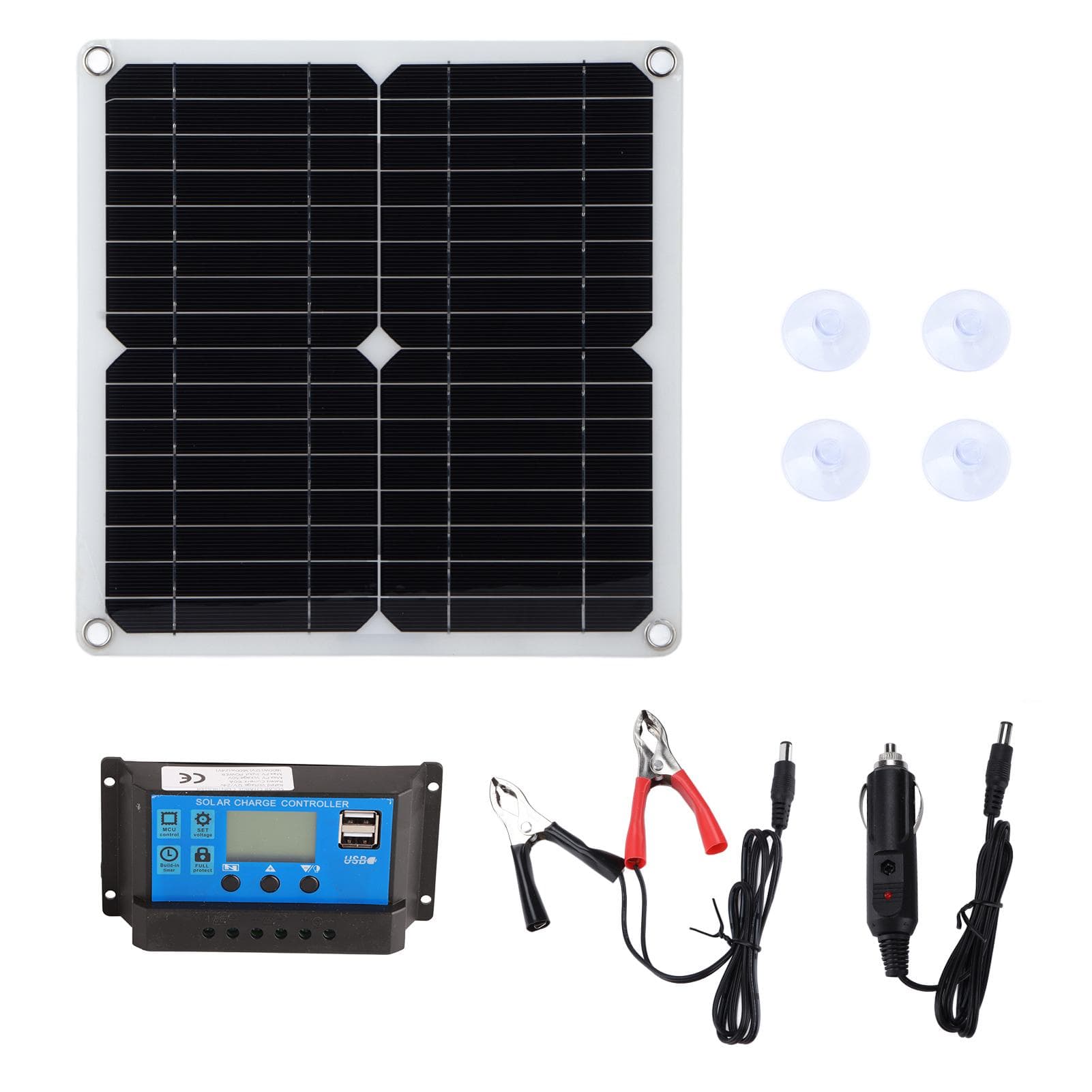 15W Solar Panel Kit Dual USB DC Output 100A Controller Solar Cells for Car Boat BatteryController
