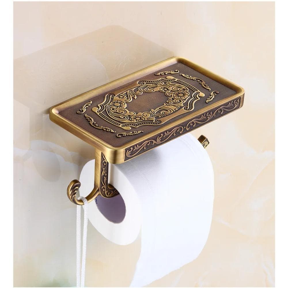 Toilet Paper Holder Wall Mounted Vintage Classic Bathroom Antique Brass Roll Tissue Box Bathroom Accessories