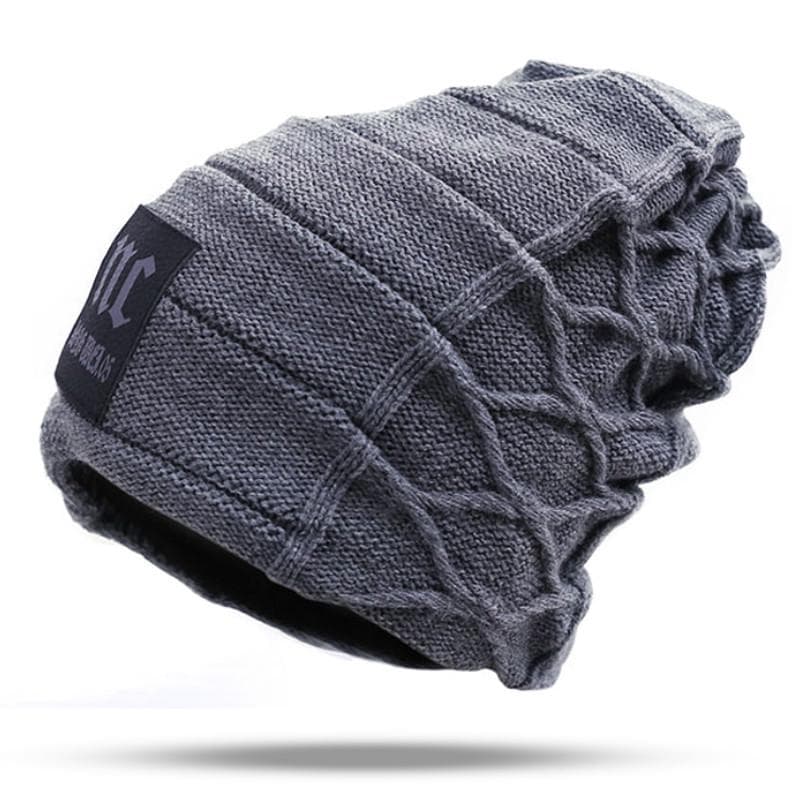 Stylish Beanie Hat High Quality Winter Hats For Men & Women Thick Warm Winter Knitted Hats grey