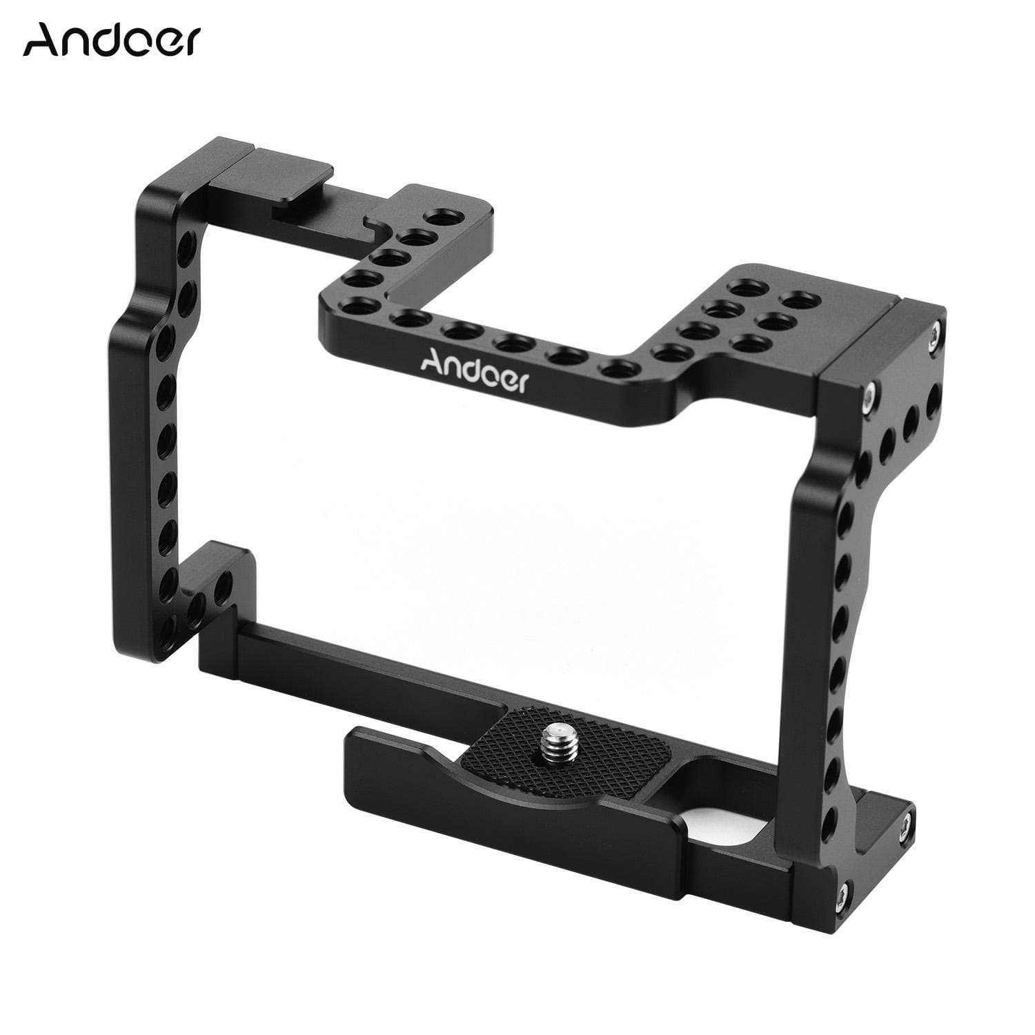 Camera Cage Rig Aluminum Alloy with Cold Shoe 1/4 Thread Compatible with Canon M50 black
