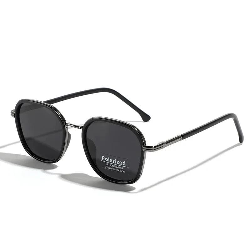 TR90 Sunglasses Men Women Retro Square Metal Frame Double Bridge UV400 Protection Green Black Driving