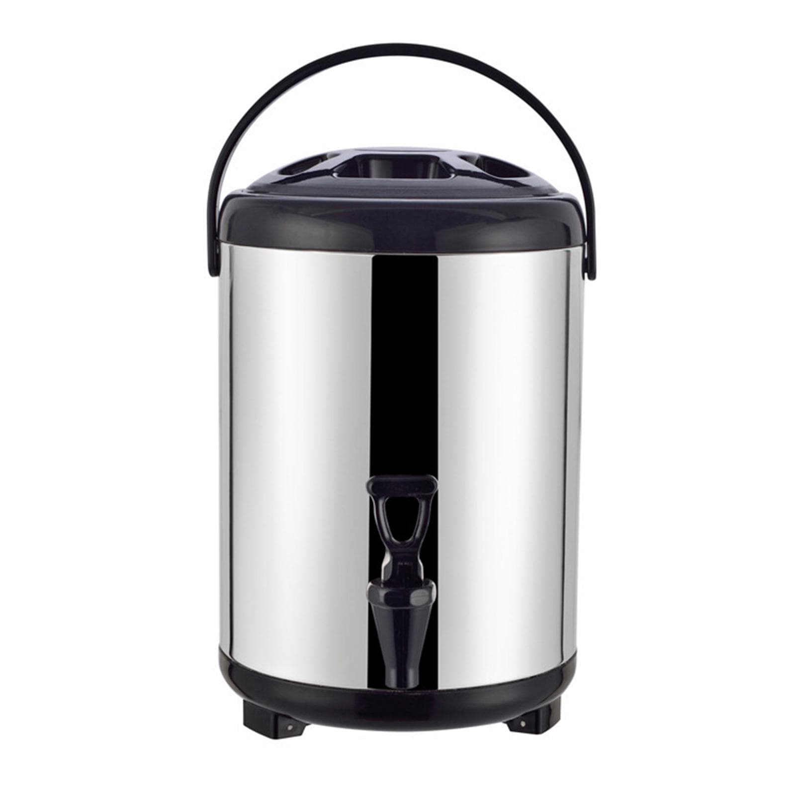 Insulated Hot and Cold Beverage Dispenser Bucket Stainless Steel Beverage Dispenser with Spigot for 8L 26cm/10.2in