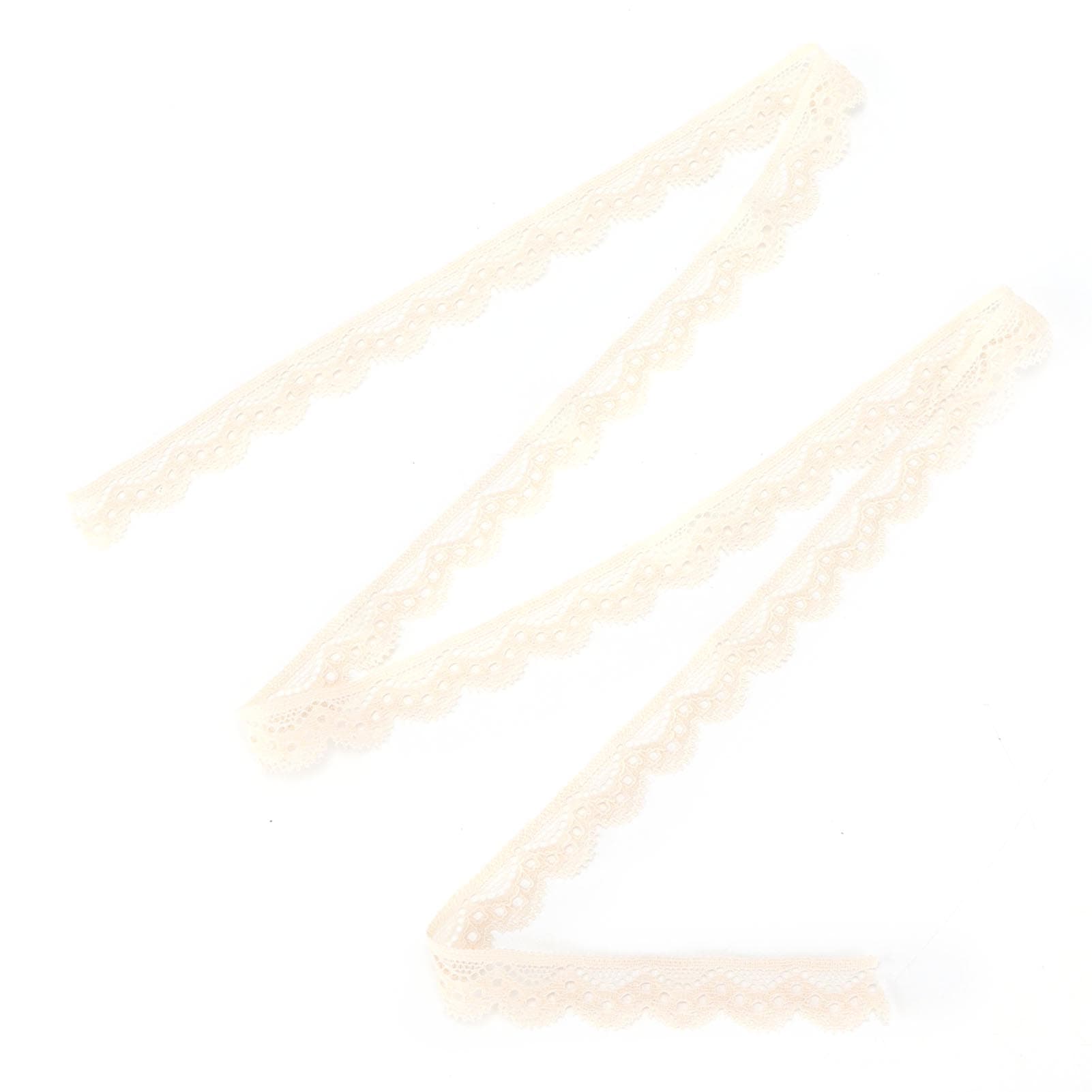 10 Yard Lace Ribbon 1.5cmWidth Beige Single Side Wavy Nylon for Jewelry Design Flower Arrangement