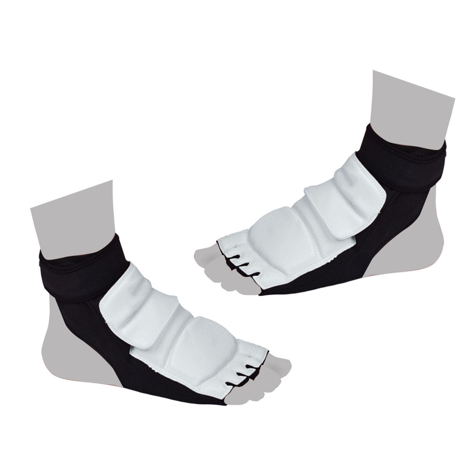 1 Pair Taekwondo Foot Protector Breathable Comfortable Slip Resistant Karate Boxing Sparring Foot M 34-35 black white