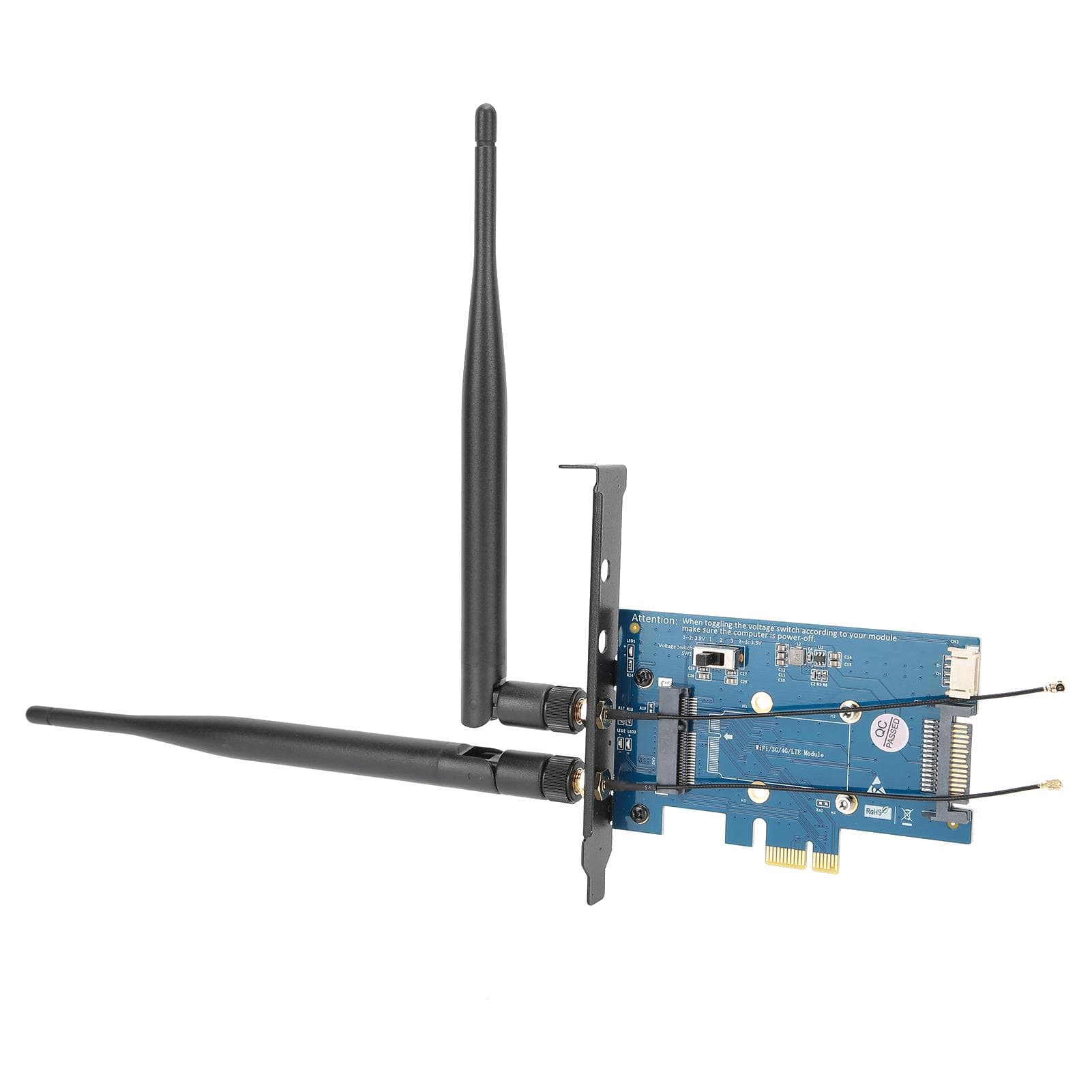 Wireless Dual Band Adapter with SIM Card Holder Mini PCI-E to PCI-E 1X Network Peripheral
