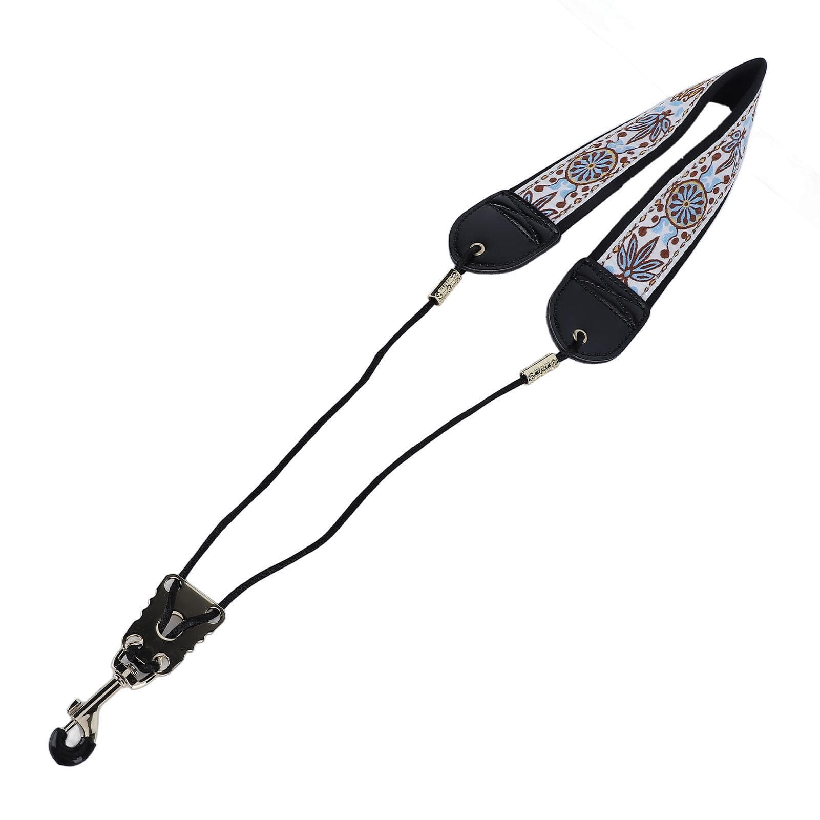 Embroidery Saxophone Neck Strap for Alto Tenor Sax Adjustable Instrument Accessories with Metal
