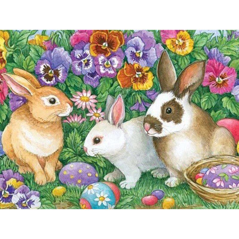 Diamond Painting Cartoon Easter Egg Rabbit Diamond Embroidered 20X30CM