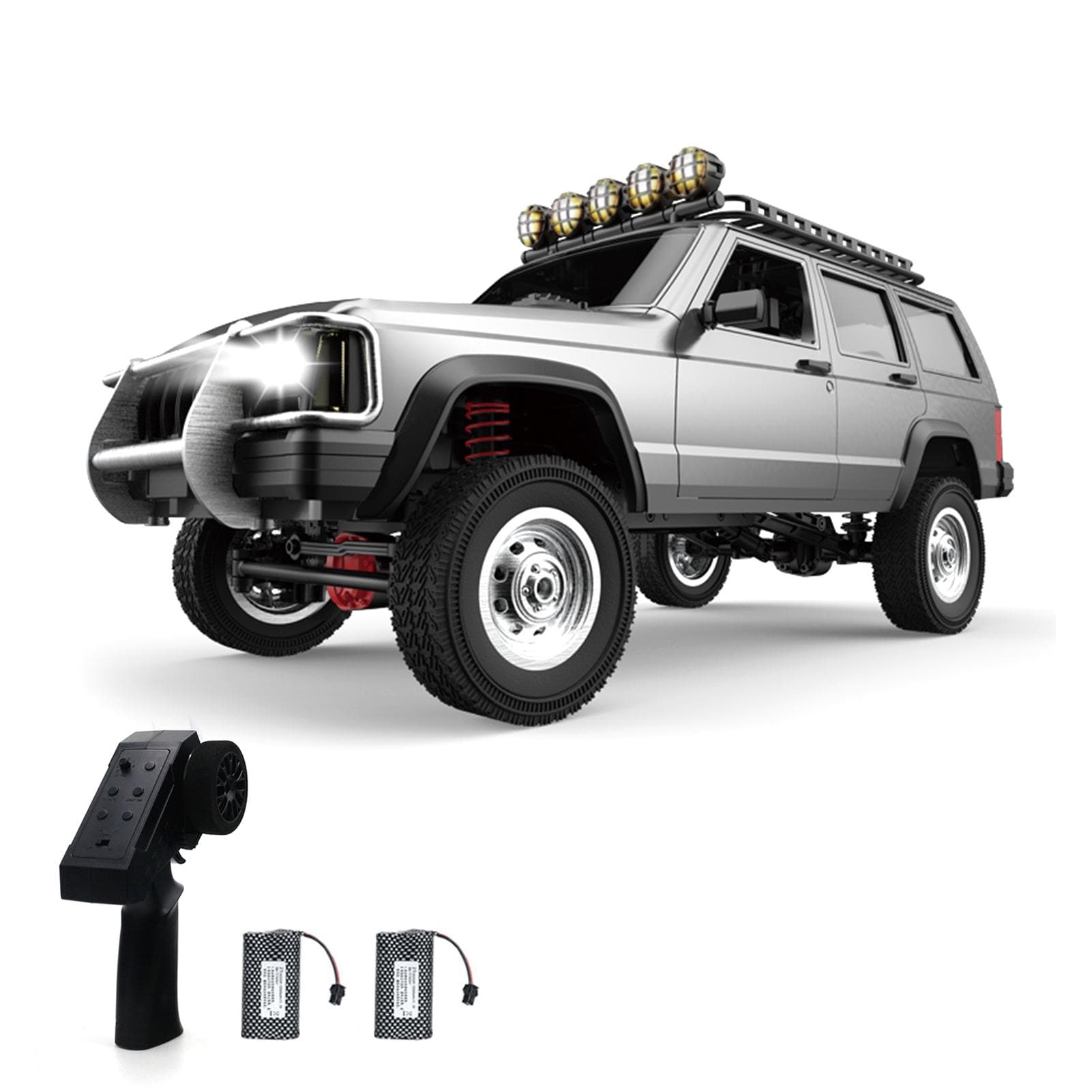 RC Car 2.4Ghz 1/12 Off Road RC Trucks 4WD Vehicle Racing Climbing RC Car Gifts for Kids Adults with 2 battery silver