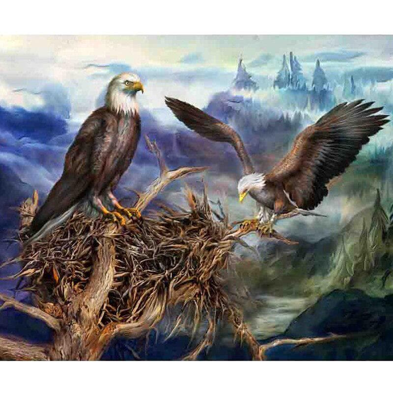 Full Round Diamond Painting Eagle Birds Diamond Embroidery 5D DIY Picture of Rhinestones 20X30CM