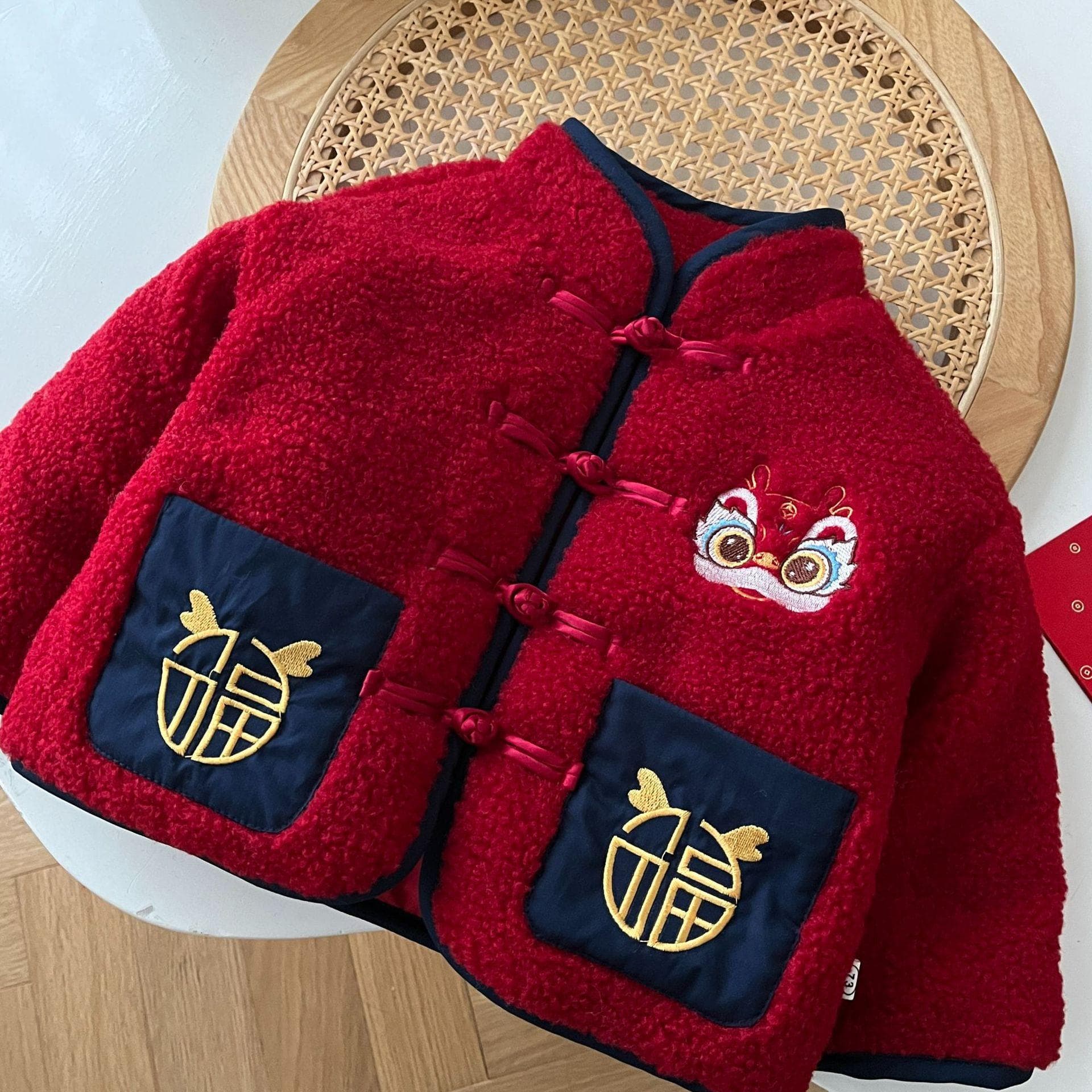 Red Top Baby Chinese New Year Clothes Winter Boy Jacket Children Kids Windbreaker Boys Coat 73cm red