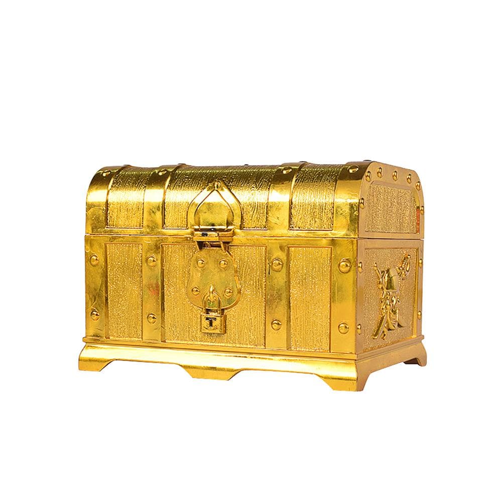 Plastic Pirate Treasure Box Jewelry Storage Box Organizer Makeup Gift Box Candy Box gold
