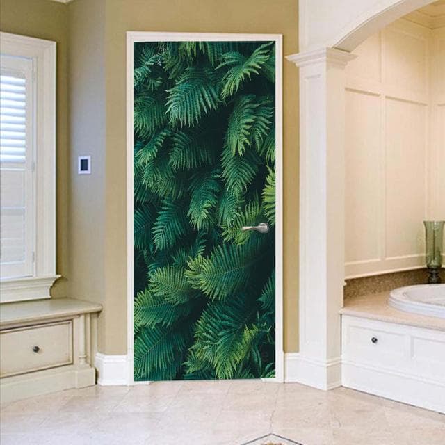 3D Scenery Porch Vinyl Door Sticker For Bedroom Home Decor Self Adhesive Removable Wall Decal Door Renovation Waterproof Poster 40x120cm(not cut)