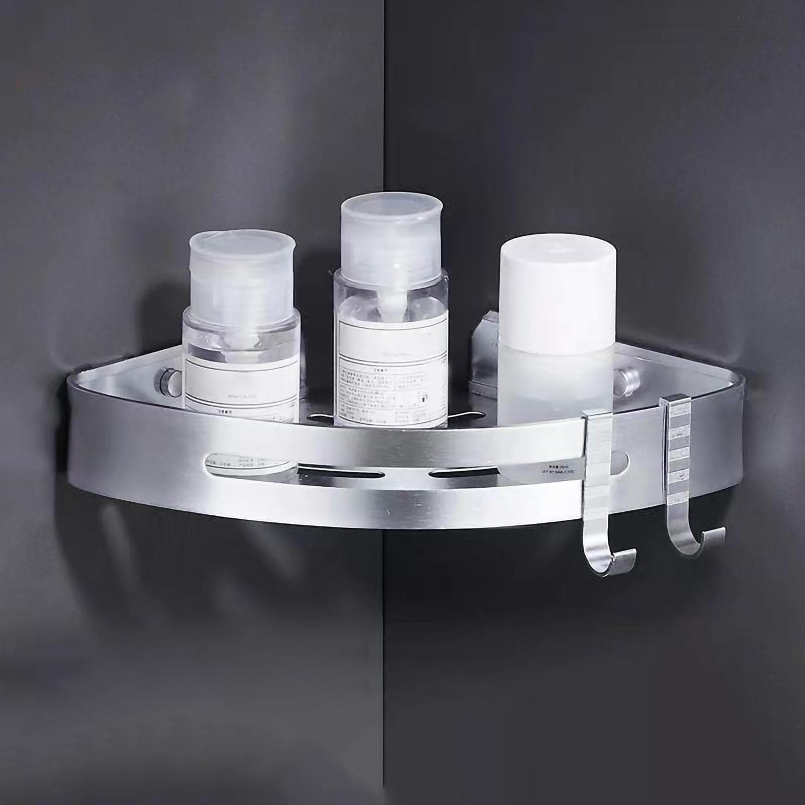 Punch Free Shower Storage Rack Aluminum Alloy Bathroom Corner Storage Shelves for Home Triangular