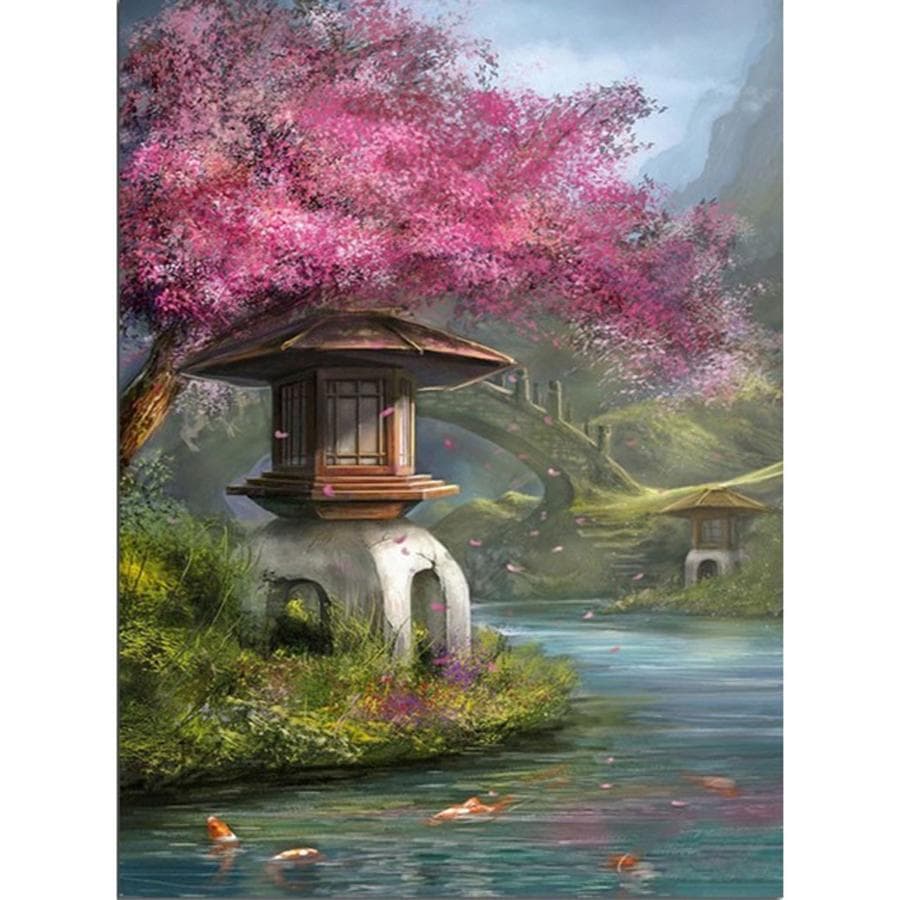 Sakura 5D DIY Diamond Painting Full Needlework Embroidery Cross Stitch 20X30CM