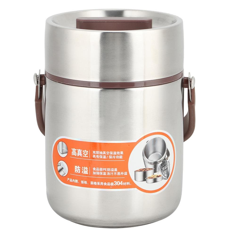 Food Grade Stainless Steel Insulated Lunch Box Large Capacity Food Container for School Office1.6L