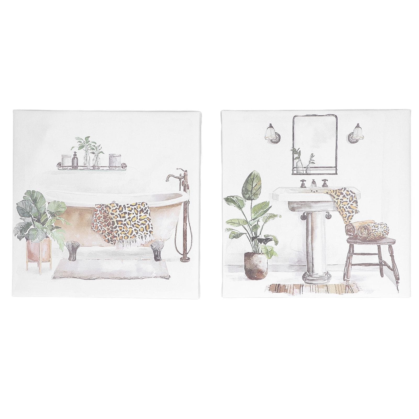 Waterproof Wall Art Pictures Paintings with Inner Frame Modern Small Size Bathroom Decorations for