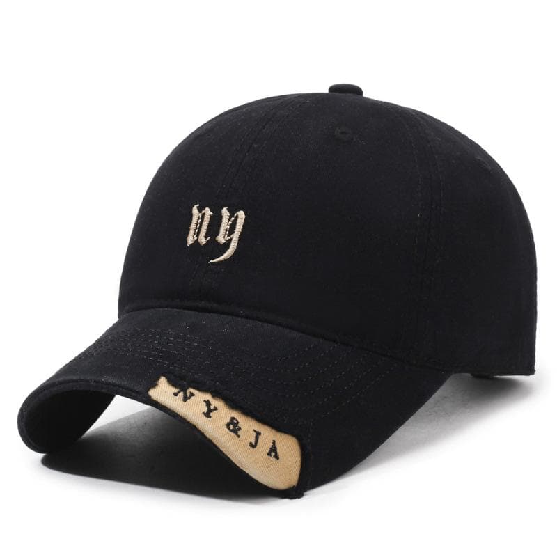 Elegant Black Baseball Cap with Subtle Branding Details black