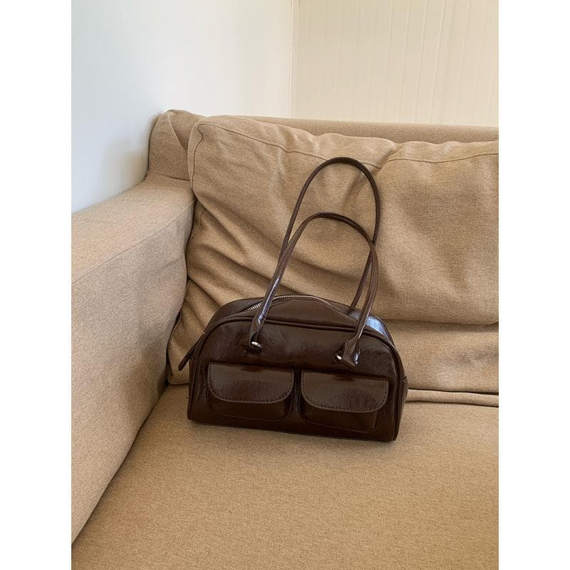 Niche Underarm Bags, Fashionable Tote Bags for Spring and Summer, Versatile and Large-capacity Commuting Bags 26*15*8cm coffee