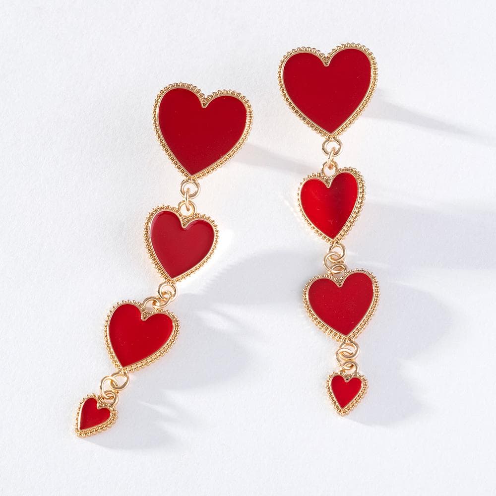 Pinkdudu Fashion 3 Color Love Drop Earrings Romantic Simple Creative Design Geometric Dangle Earring for Women Jewelry PD1187