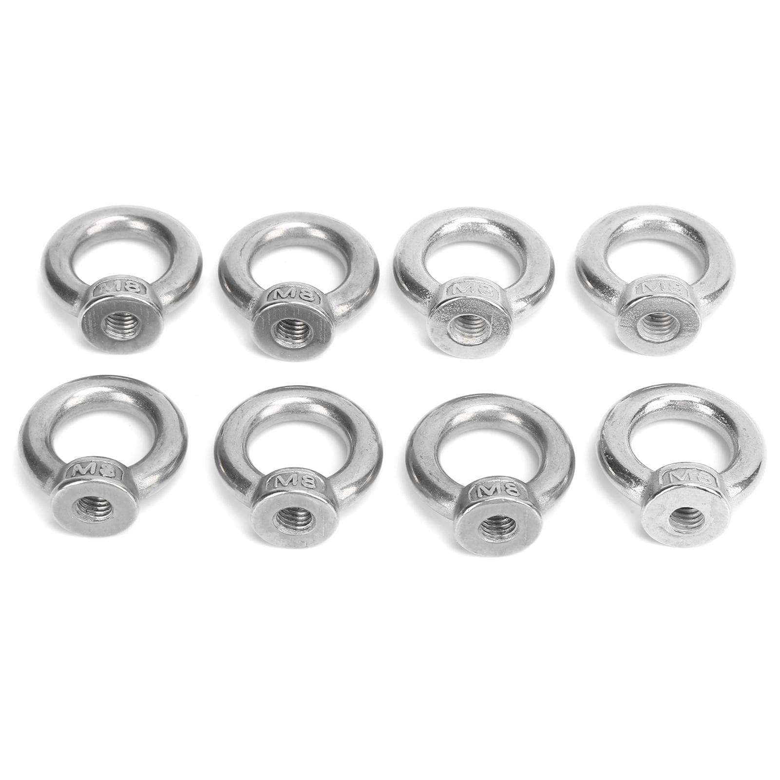 8pcs Eye Nuts Stainless Steel Outdoor Lifting Tools for Ocean Industry Yachts Motor Boats Assault