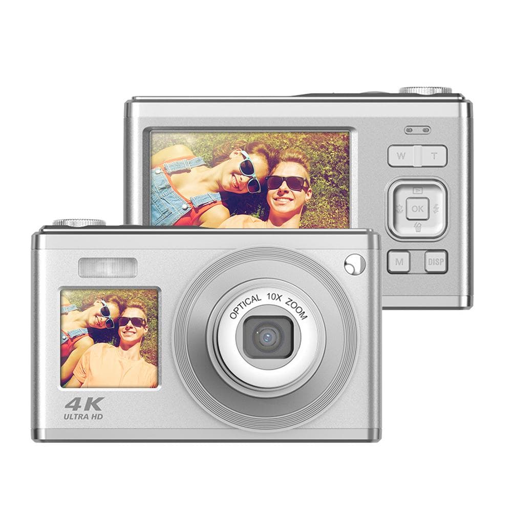 Andoer 2.88-inch Portable Digital Camera Compact Camera 60MP 4K Ultra HD 16X Zoom Auto Focus silver