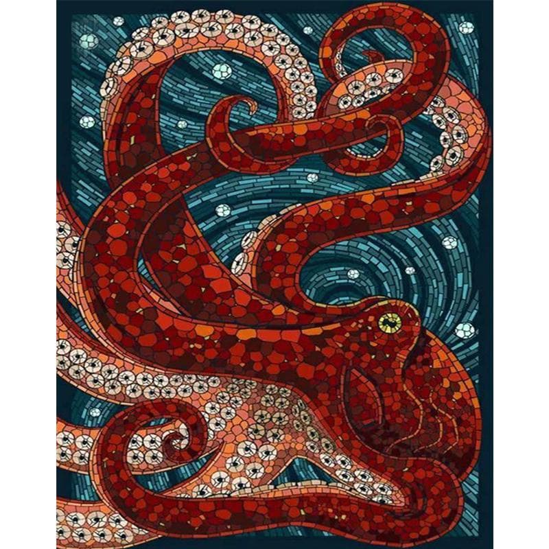 5D DIY Diamond Painting Full Round Drill Octopus Embroidery Cross Stitch Mosaic Home 20X30CM