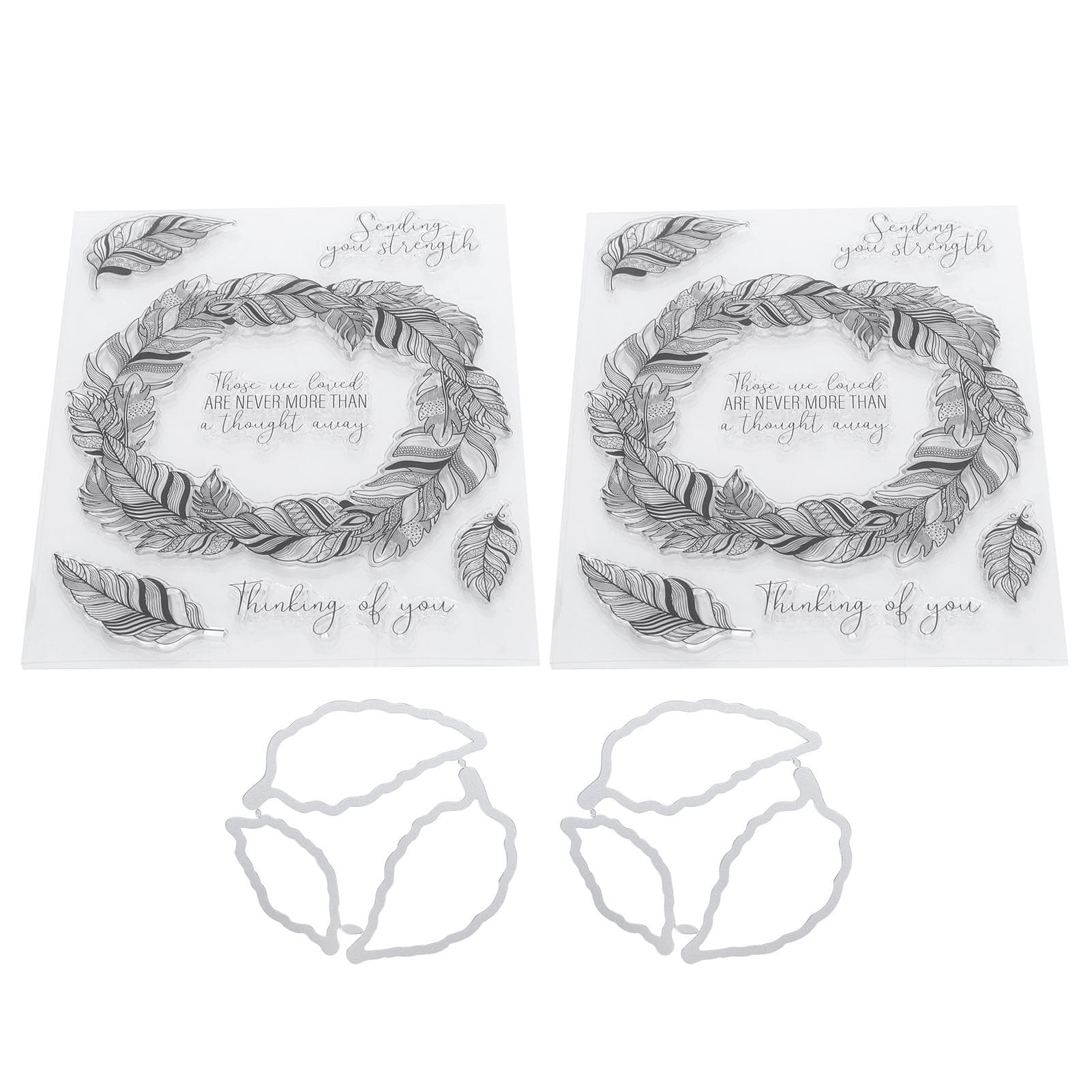 2 Sets Feather Clear Stamp Transparent DIY HandMade Notebook Decoration Accessories