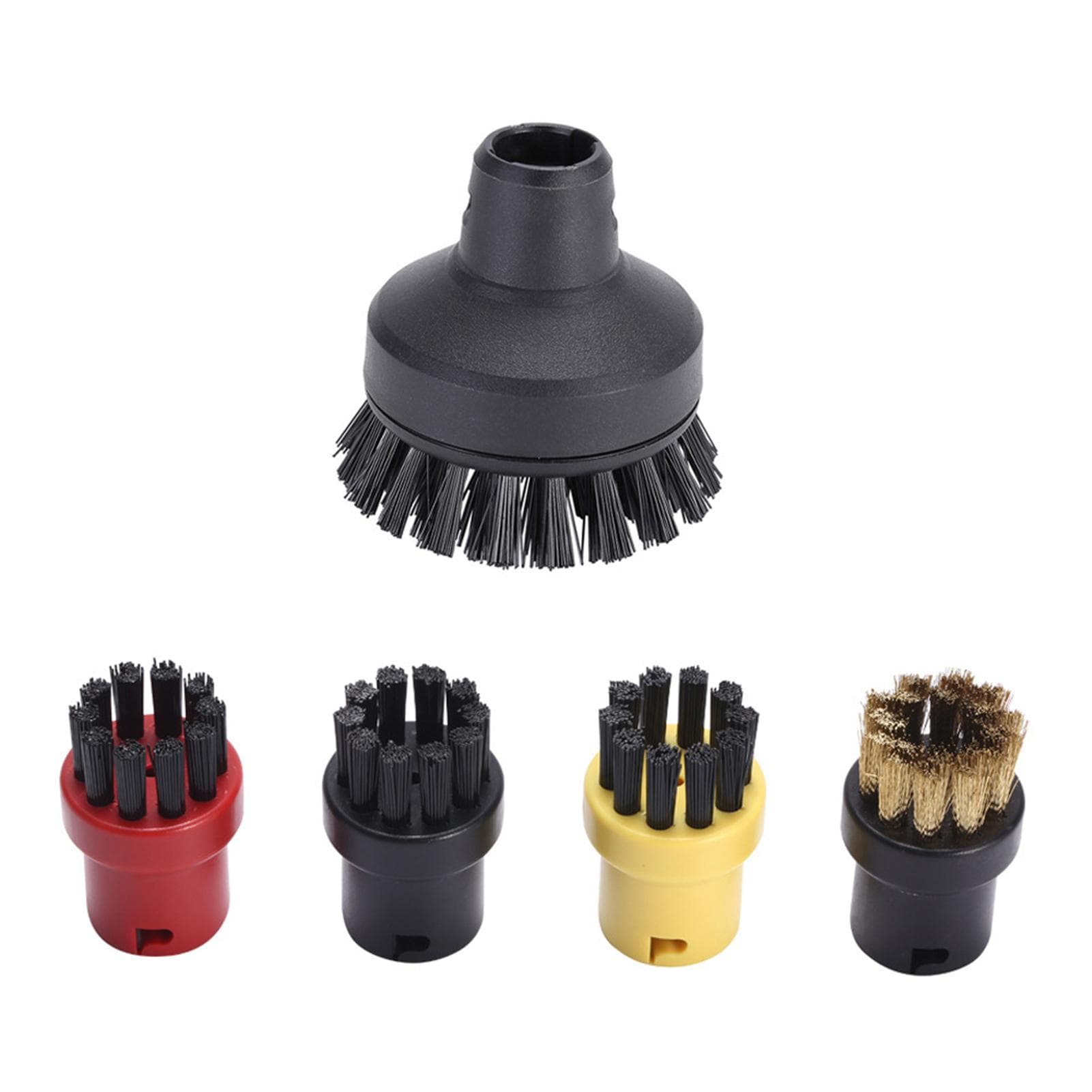 Steam Cleaner Round Brush Set 5 Pcs Steam Cleaners Cleaning Nozzles Attachments Accessories Kit 1 Pcs Big Brush & 4 Pcs Small Brush