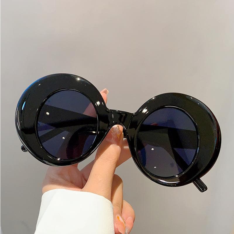 Y2K Oversized Round Sunglasses Luxury Brand Design Trendy Punk Double Color Shades Vintage Eyewear for Women Men