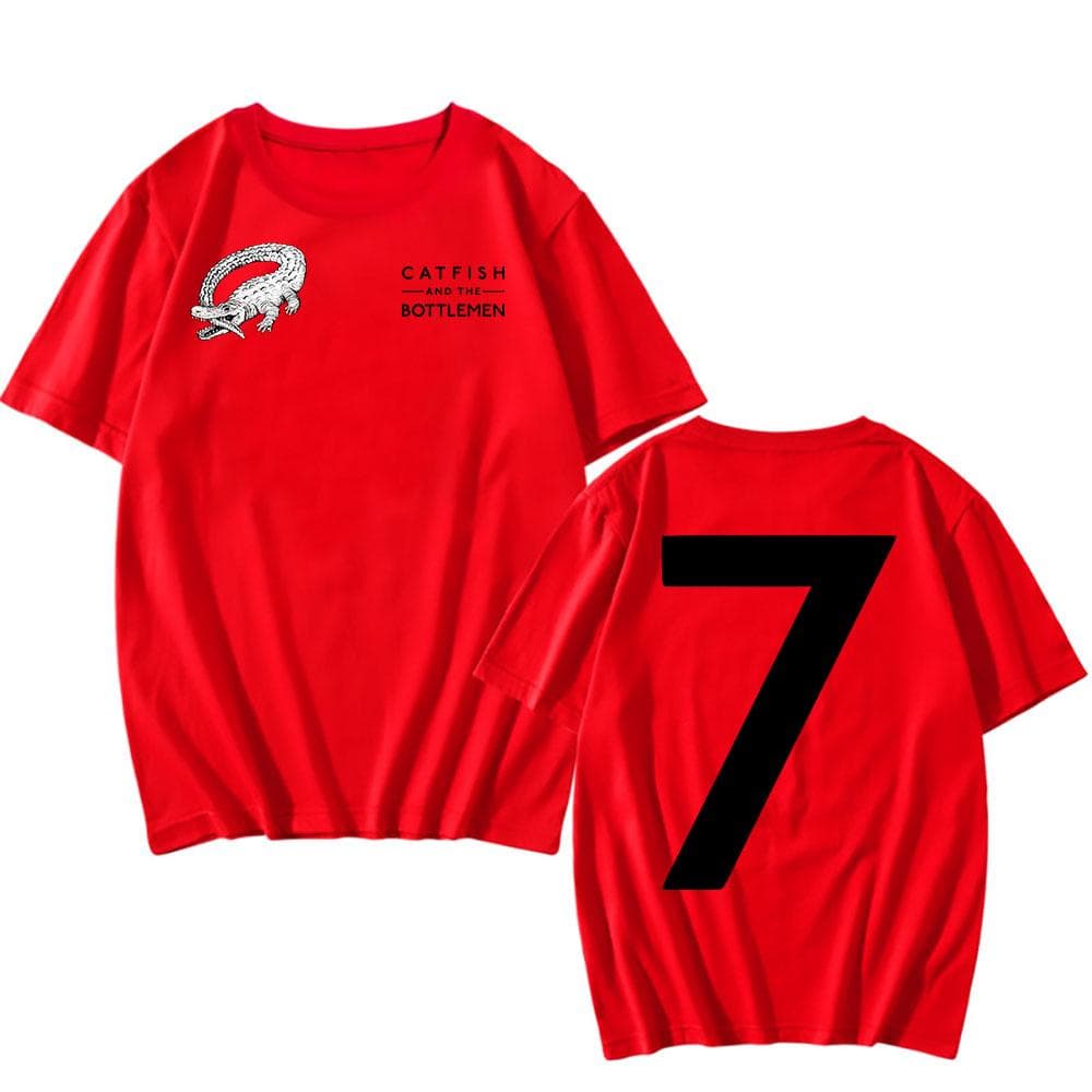 The Ride T-shirt Catfish and The Bottlemen Band Tshirts Hip Hop Rock Fashion Graphic T Shirt Cotton Summer Men Women Tees XS red