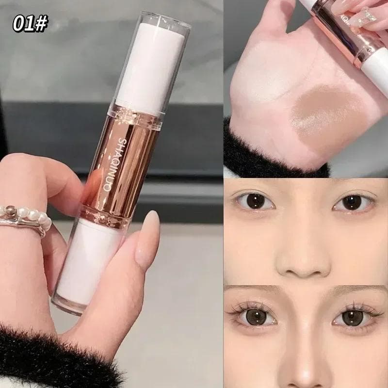 Highlighting&Bronzer Stick Face Brightening Shaping Concealer Pen Long Lasting Nose Shadow Contouring Cosmetics light brown