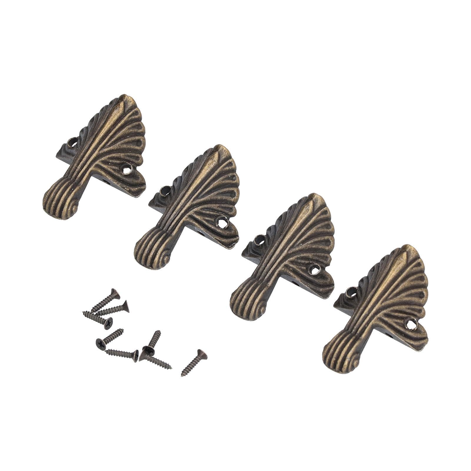 12pcs Box Legs Elegant Style Durable Alloy Wooden Boxes Feet Cover with Screw for Corner Protection