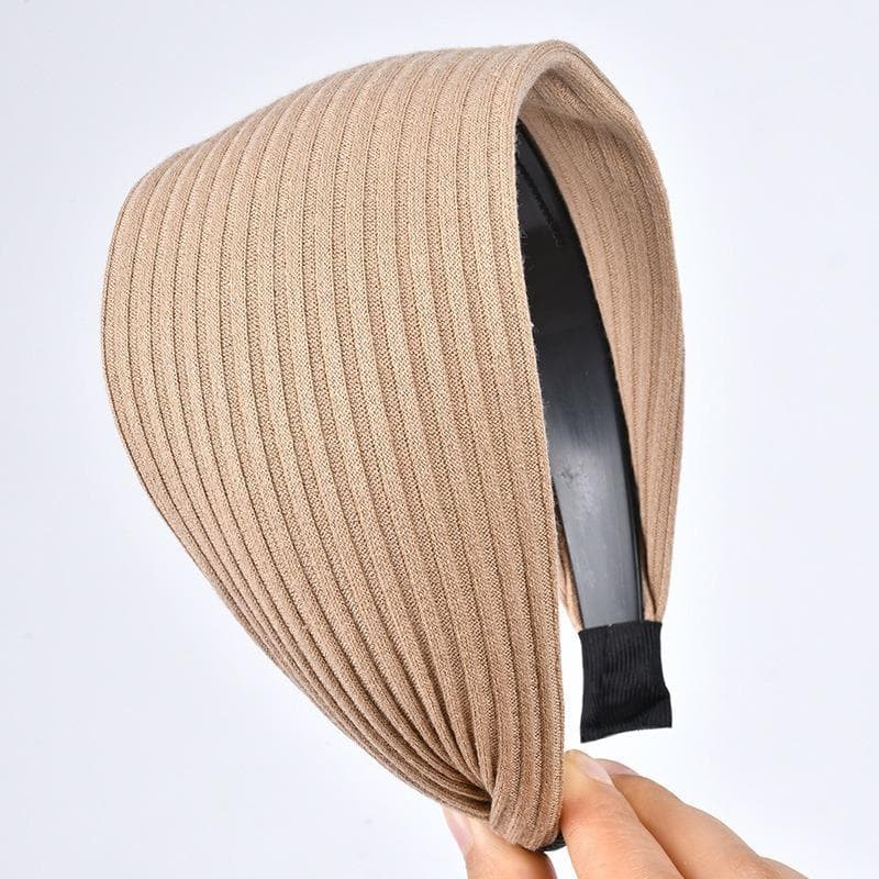 Wide-Brimmed Non-Slip Headband Women's Hair Hoop Simple Hairband Fashion Temperament Hair Pressing Headwear khaki
