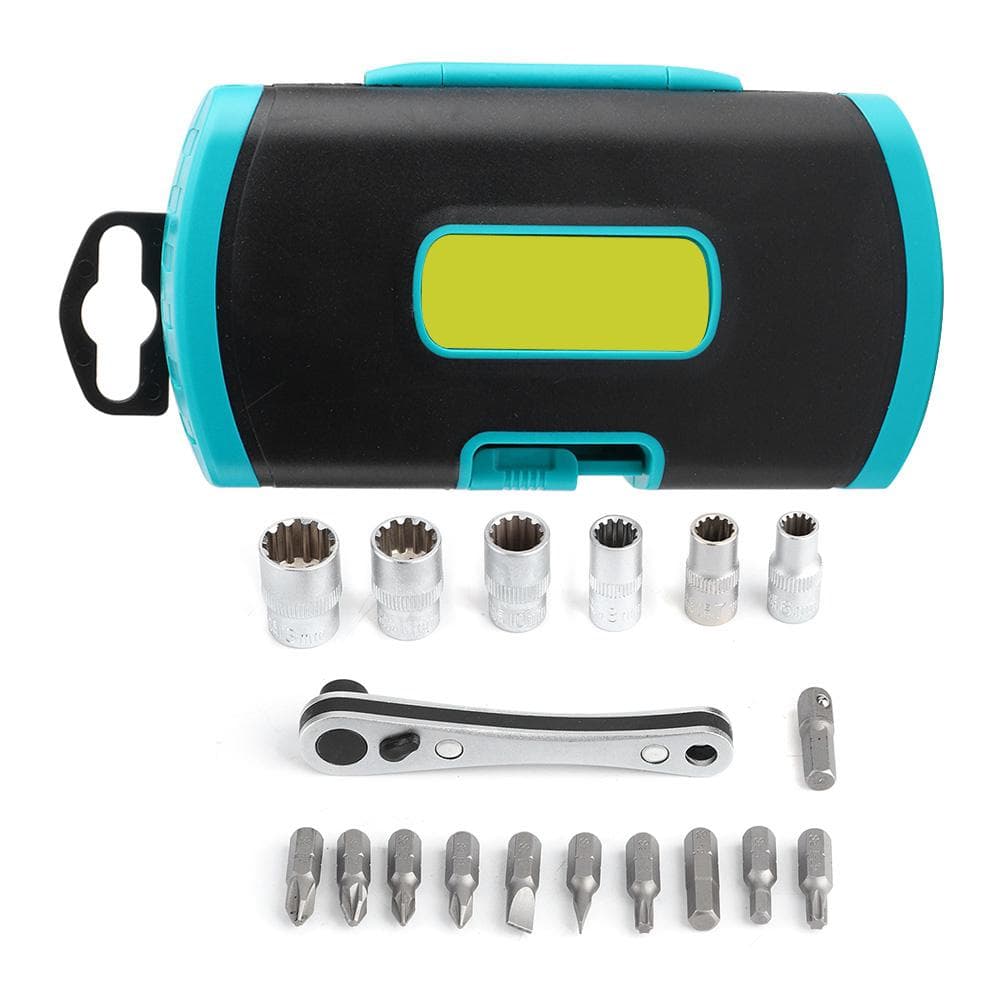 18 in 1 Mini 14in Ratchet Wrench Screwdriver Bit Set Multifunction Car Repair Tool