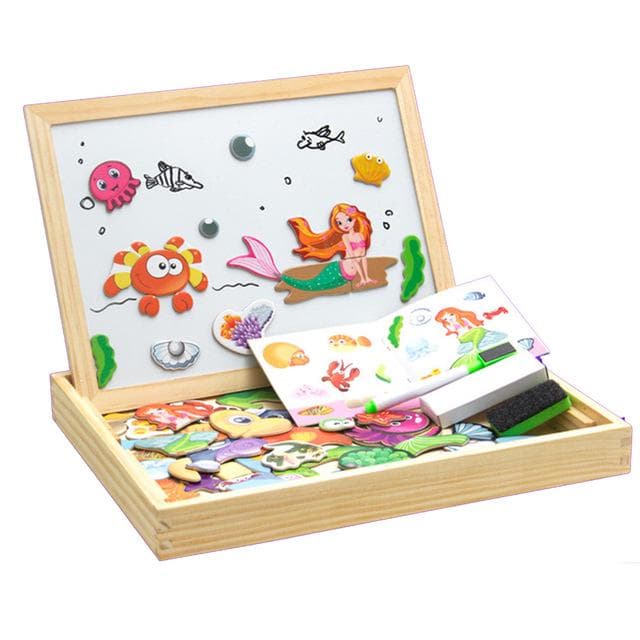 Wooden Magnetic Puzzles Educational Toys Puzzle Cognitive Pairing Beneficial Intelligence Magnetic Paste Face Feature Wooden Toy