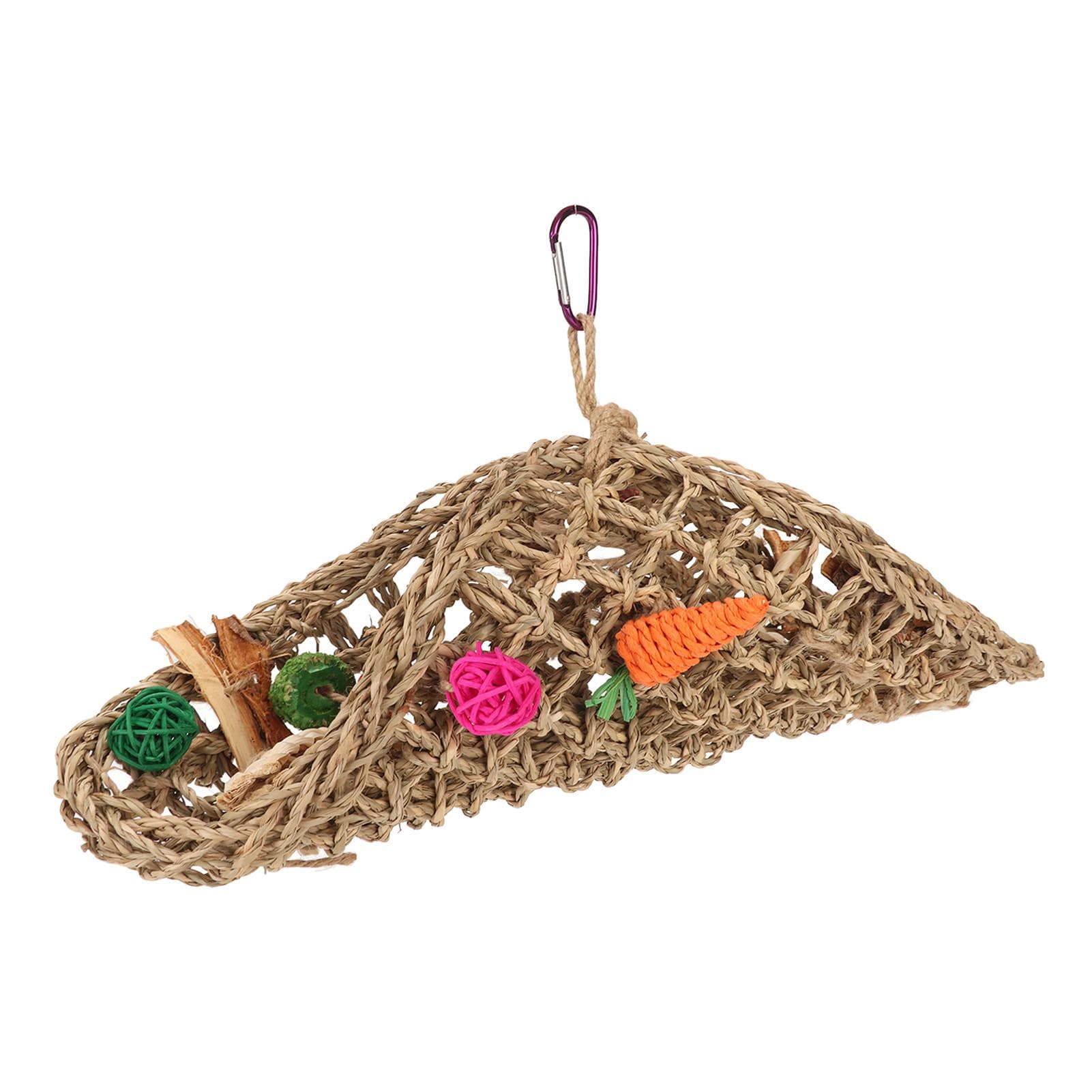 Parrot Seagrass Hammock Tent Natural Bite Resistant Colorful Bird Sea Grass Tent Tunnel for Birds