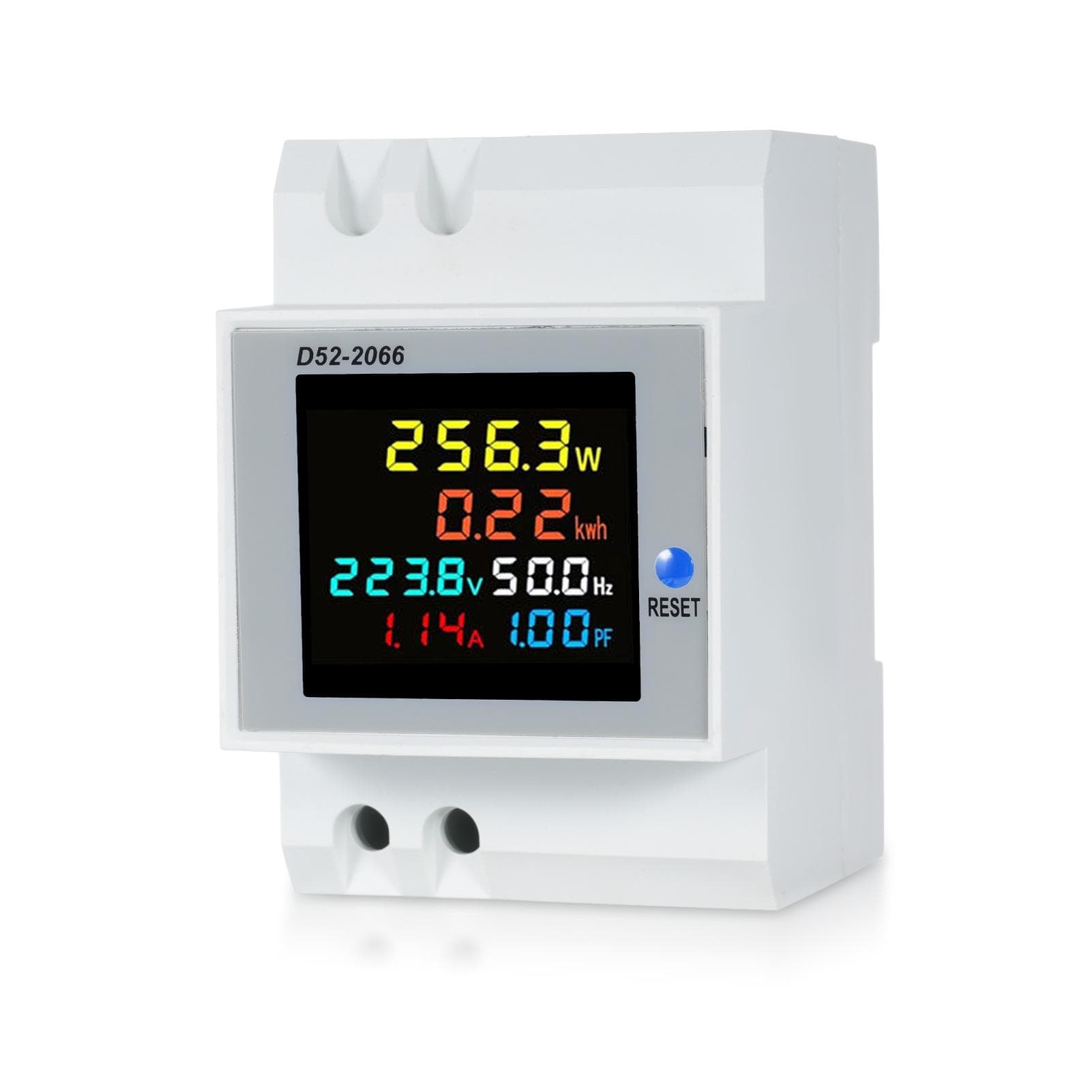 D522065 6in1 Digital Single Phase Energy Meter Tester Din Rail AC Monitor Voltage Current Power AC 40V-300V & D52-2066