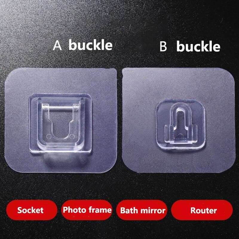 Double-sided Adhesive Wall Hooks Towel Rack Hanger Waterproof Sticker Transparent Suction Cup Sucker Holder For Bathroom Kitchen 5 pairs transparent