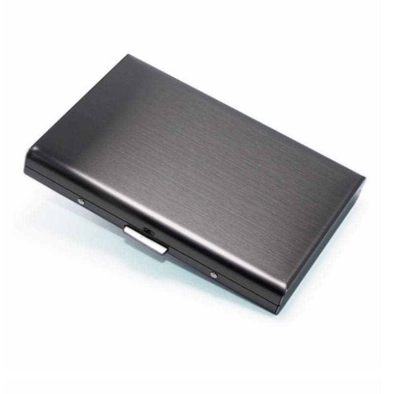 Stainless Steel Card Box Credit ID Card Holders Business Bag Storage Metal Clip Solid Color Business Gift black