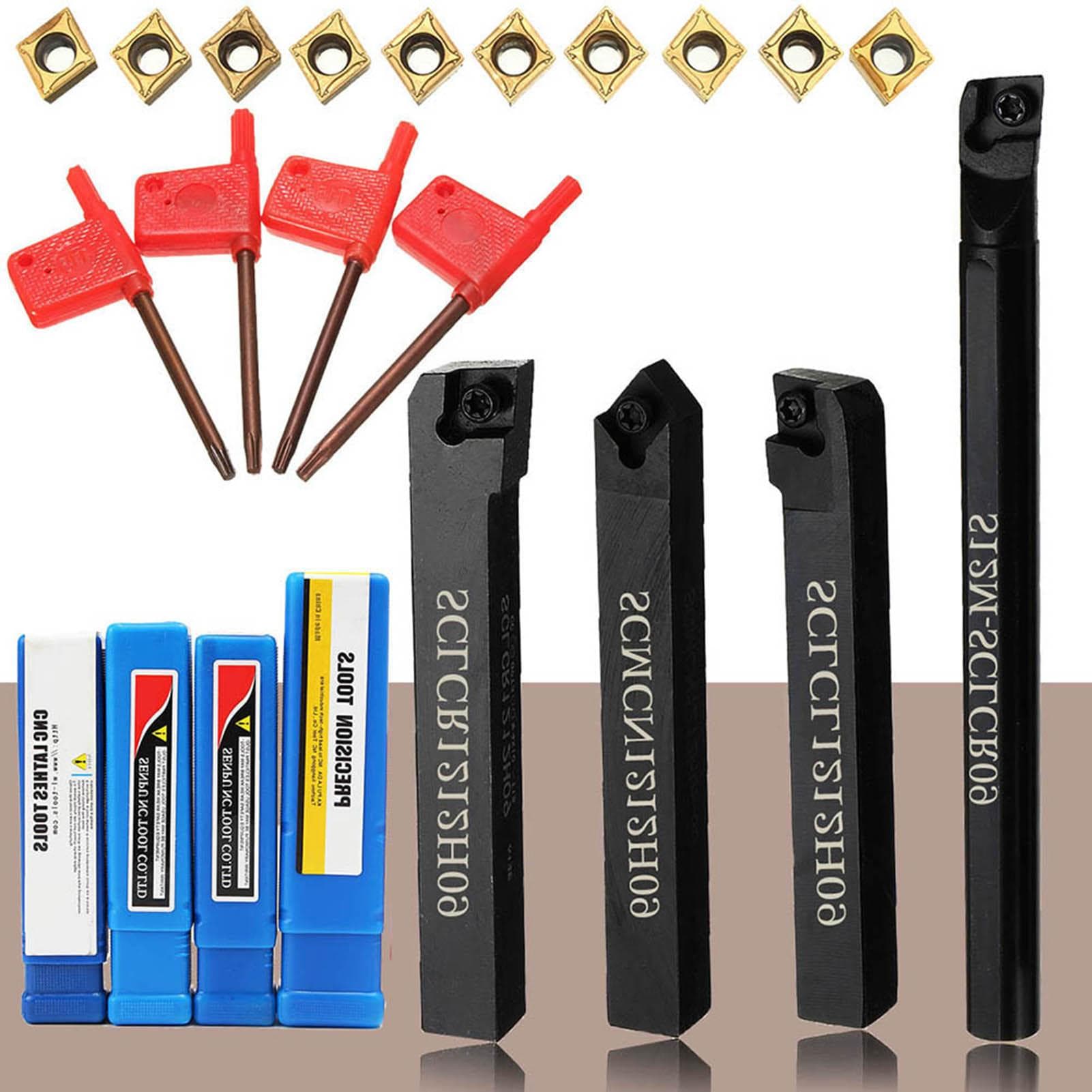 S12MSCLCR09+SCLCR1212H09+SCLCL1212H09+SCMCN1212H09 4 PCS 12MM Shank Lathe Turning Tool Holder