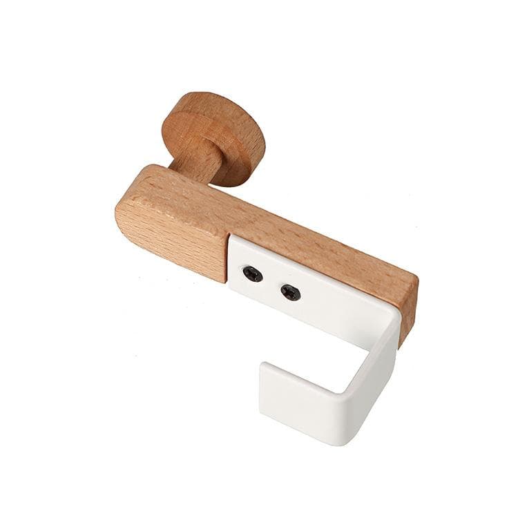 Kitchen Cabinet Hook Towels Clothes Coat Bathroom Accesories Storage Hanger Door Back Hanging Holder Iron Wooden Rack Organizer white